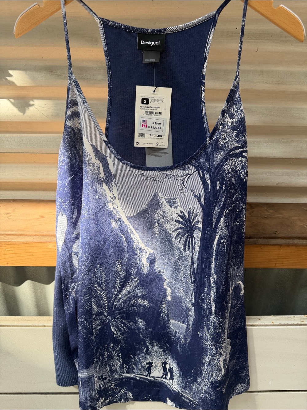 Desigual Navy Scenic Print Camisole